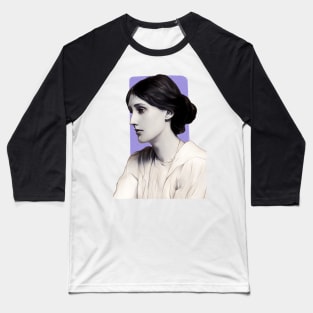 English Novelist Virginia Woolf illustration Baseball T-Shirt